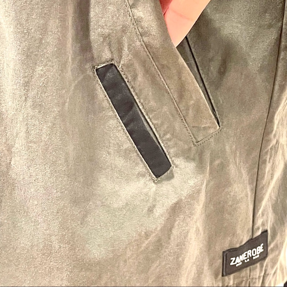 Zanerobe Mens Bomber Jacket with Back Tie in Army Green Size M - Picture 11 of 16
